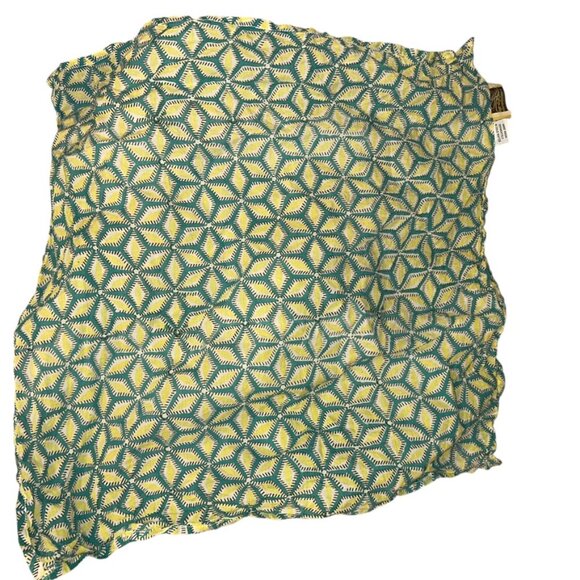 Roberta Roller Rabbit green yellow star fruit print cotton handkerchief scarf - Picture 1 of 4